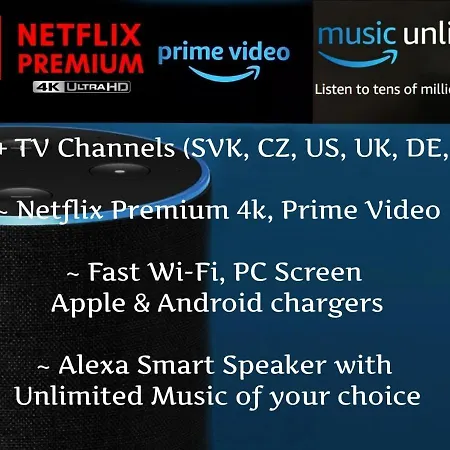 E2 Luxury Oldtown - 2x Parking, Foodstore, Pcscreen, Netflix, Unlimited Music, Crib, Babychair, Fastwifi, Aircon Apartment Košice